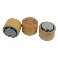 Real wood portable Mini Round Wireless Speaker  Promotional Gift Stereo